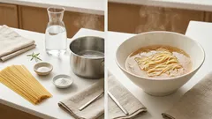 重曹でスパゲッティが中華麺に:卵なしで作るヴィーガン麺(ラーメン・まぜ麺用)